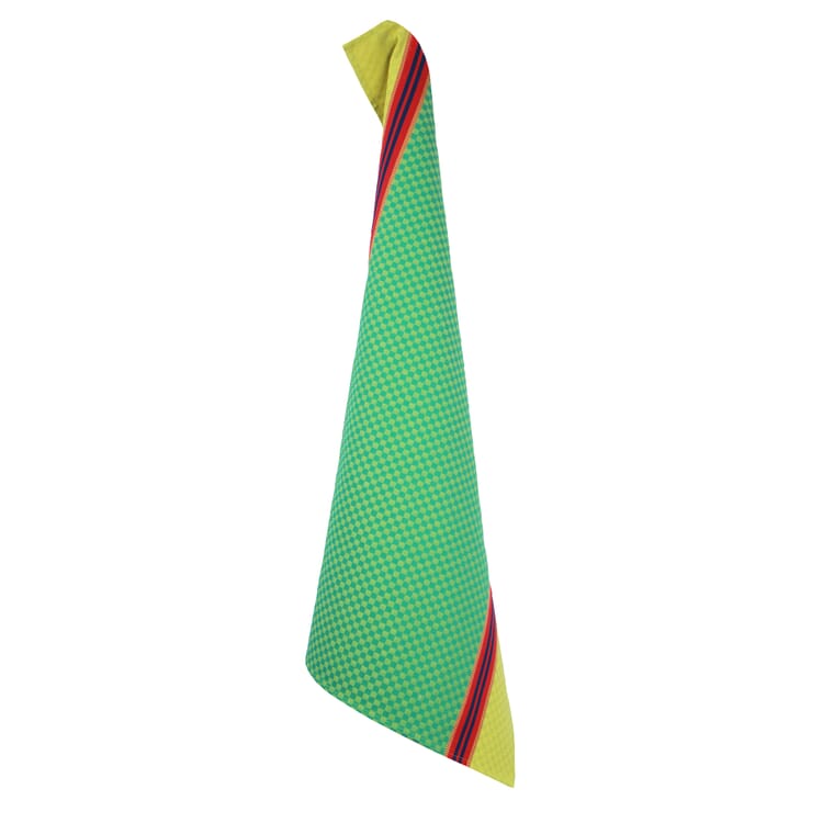 Tea towel check, Green / Yellow