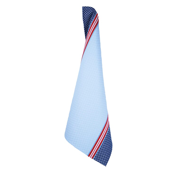 Tea towel check, Blue / Red