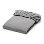 Cotton Fitted Sheet Gray 140 × 200 cm