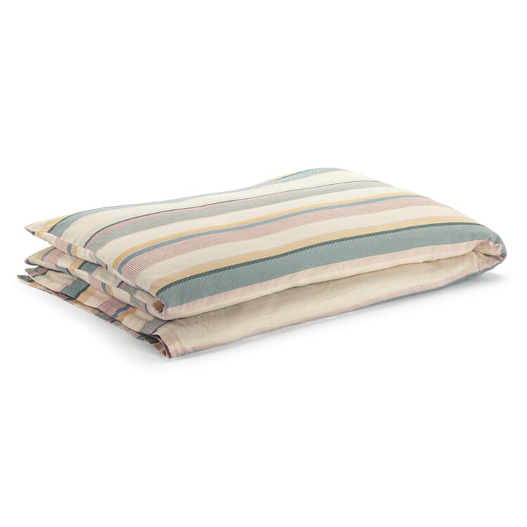 Comforter cover structure stripes, Petrol yellow