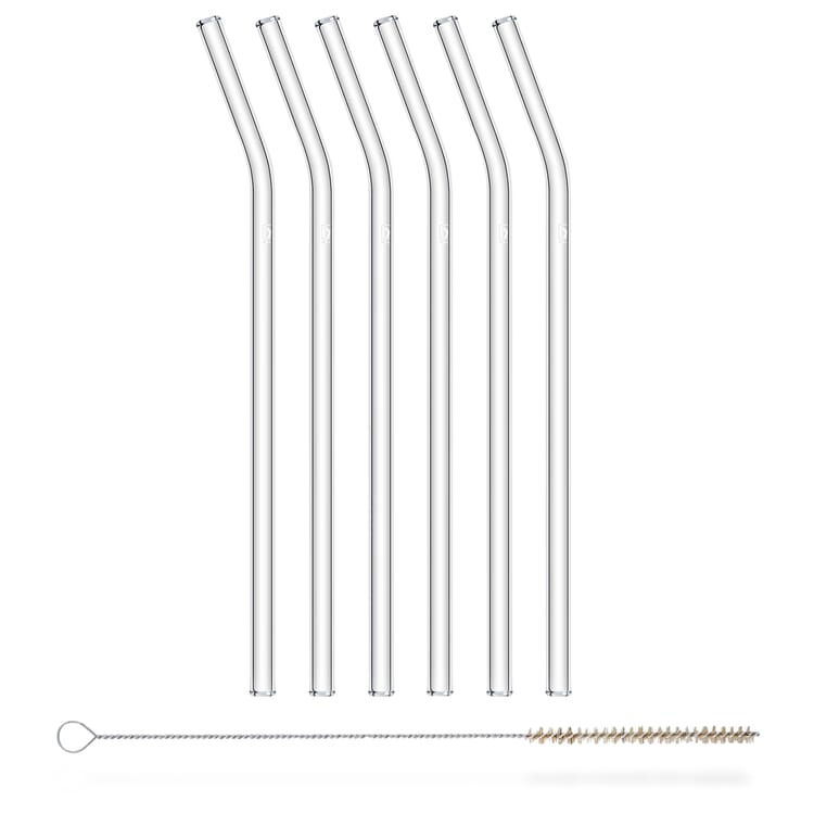 Glass drinking straw straw, Curved