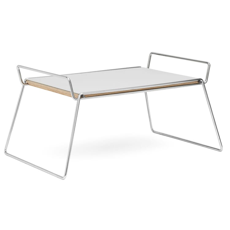 Tray table Bloch, Chrome / Light gray