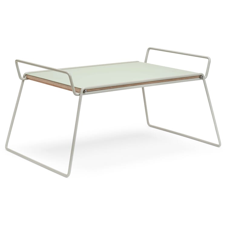Tray table Bloch, Pebble gray RAL 7032 / Mint