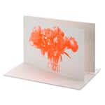 Greeting card Twelve Bouquet of flowers, neon red