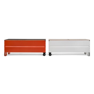 Truhe und Sitzbank CMB, RAL 7035 Lichtgrau