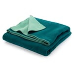 Doubleface lambswool blanket Petrol turquoise