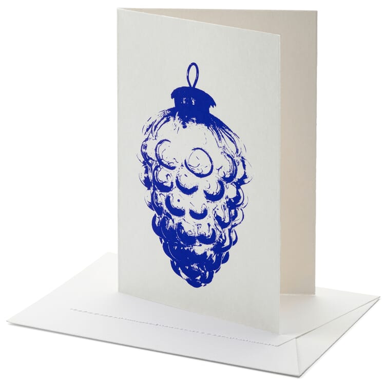 Greeting card Twelve, Cones, ultramarine blue