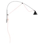 Wall lamp Ayno L, black Cable: Neon orange