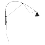 Wall lamp Ayno L, black Cable: Black