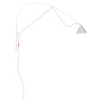 Wall lamp Ayno L, silk grey Cable: Neon orange