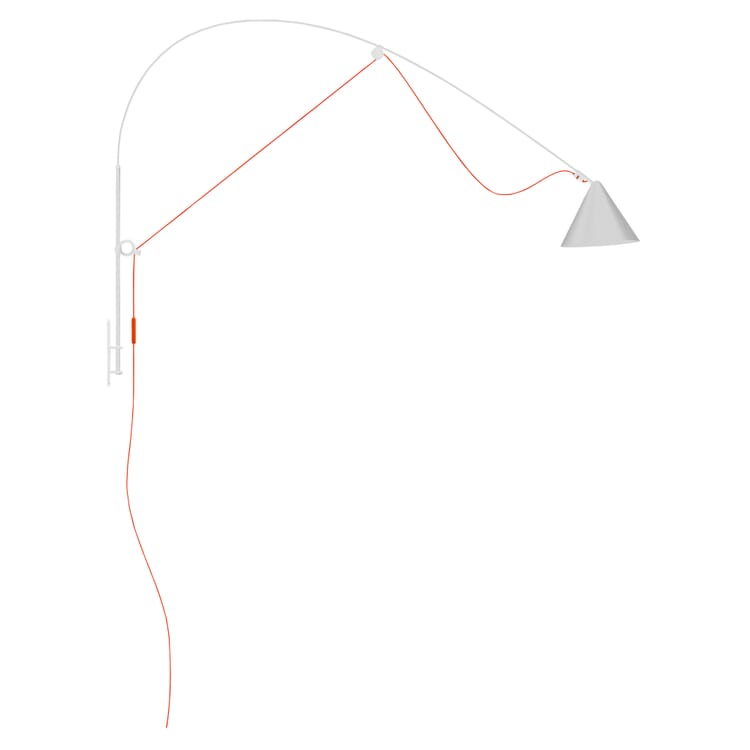 Wall light Ayno L, Cable: Neon orange