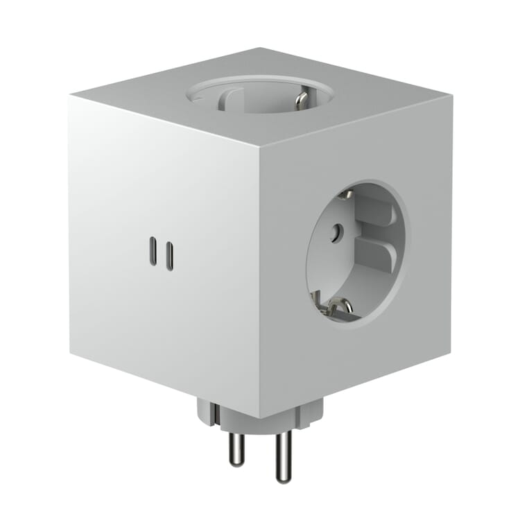 Square 2 socket, Matte gray