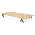 Bed Simplon 90 cm (solid wood) RAL 6011 Reseda green