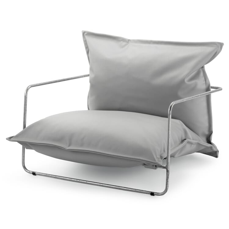 Armchair Finca, Light grey / Galvanised