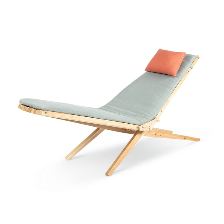 Folding lounger Woodlounger, Blue/Red