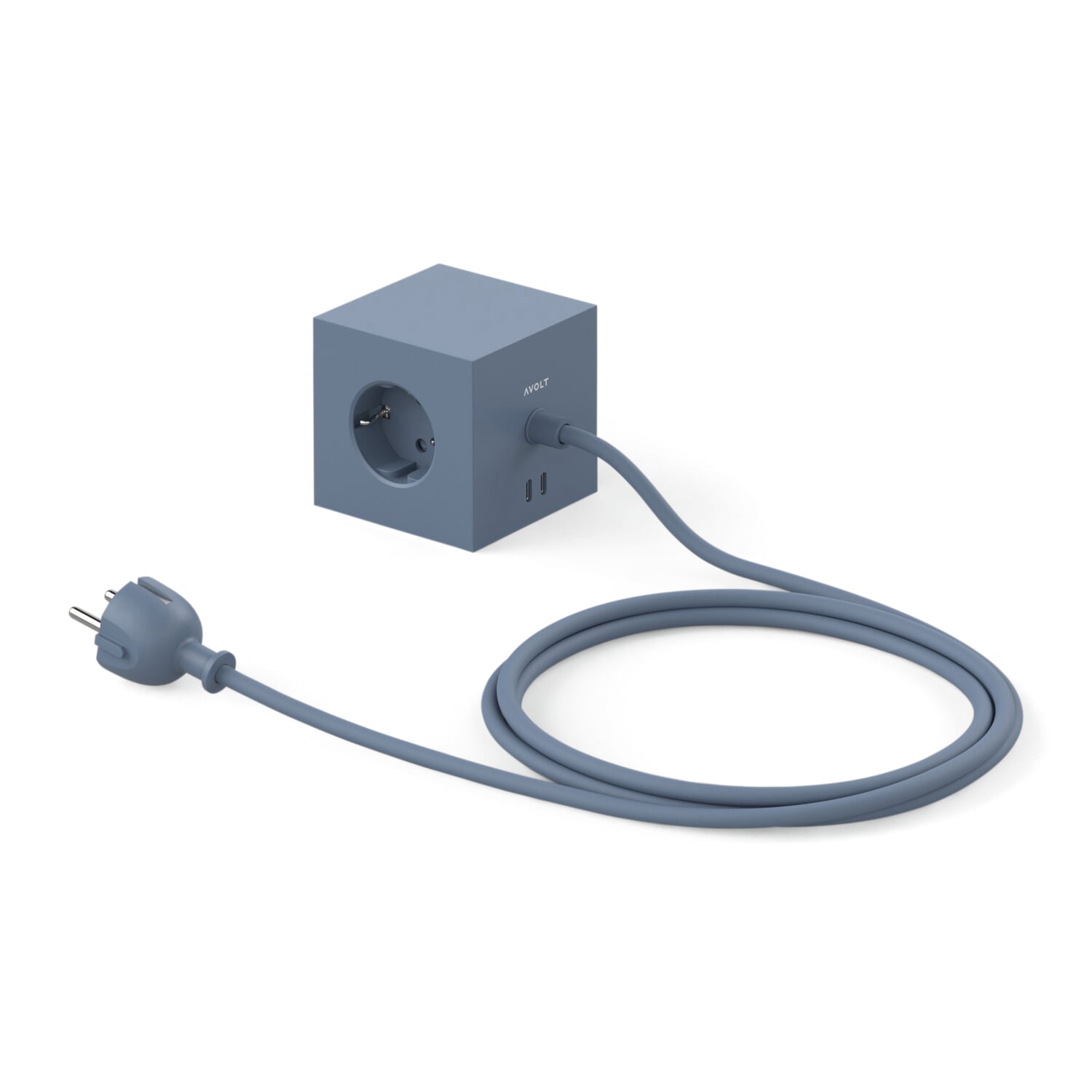Steckdose Square 1, Mattblau, USB-C