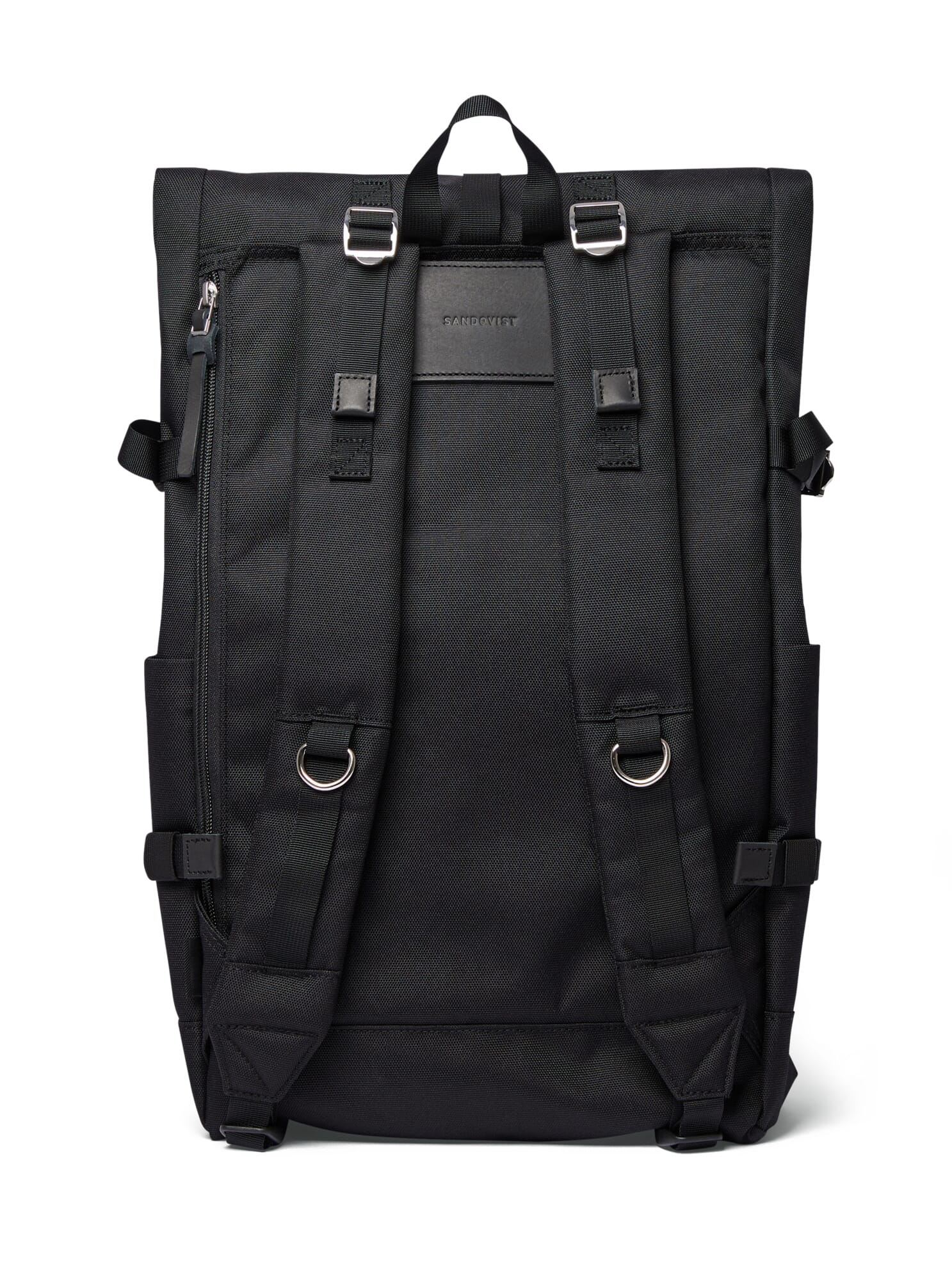 Rucksack Bernt Sandqvist Schwarz Schwarz verstellbar recycling 25 l Laptopfach wasserabweisend Lederdetails