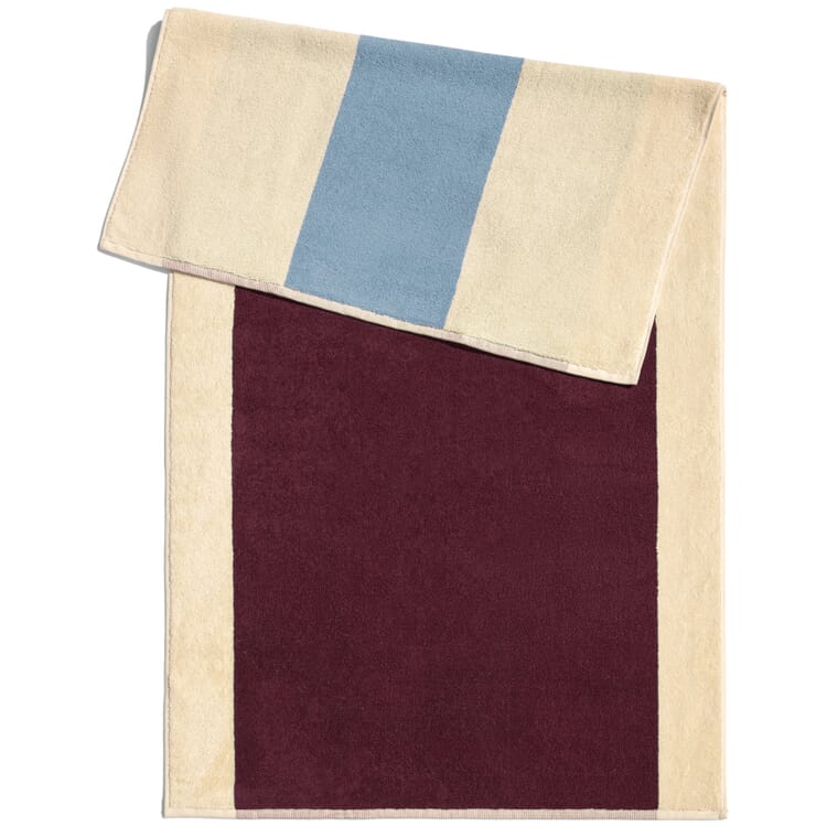 Colors on the Beach towel, Light blue / Bordeaux