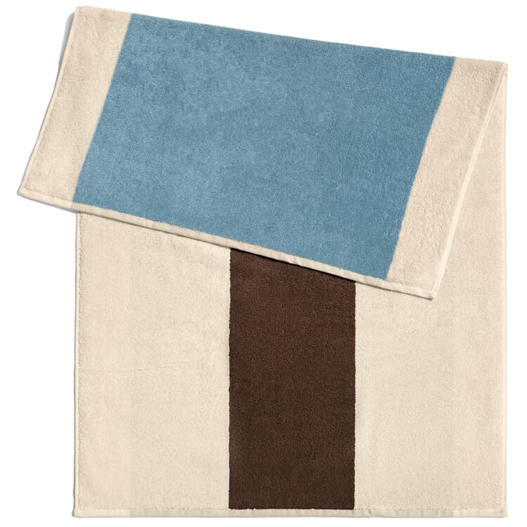 Colors on the Beach bath mat, Light blue / brown