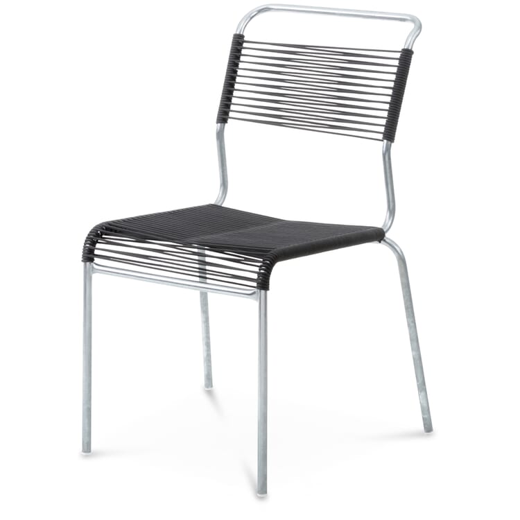 Chair Säntis, hot galvanized, Black