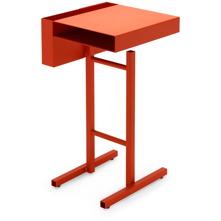 Side table station, RAL 2001 Red orange