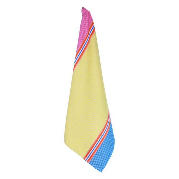 Tea towel check, Yellow / Pink