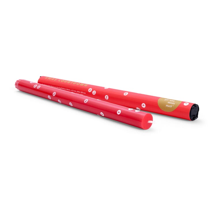 XMAS Countdown pillar candle, Red
