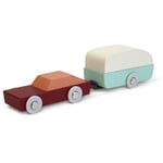 Wooden car with caravan