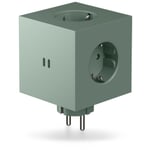 Square 2 socket Matte green