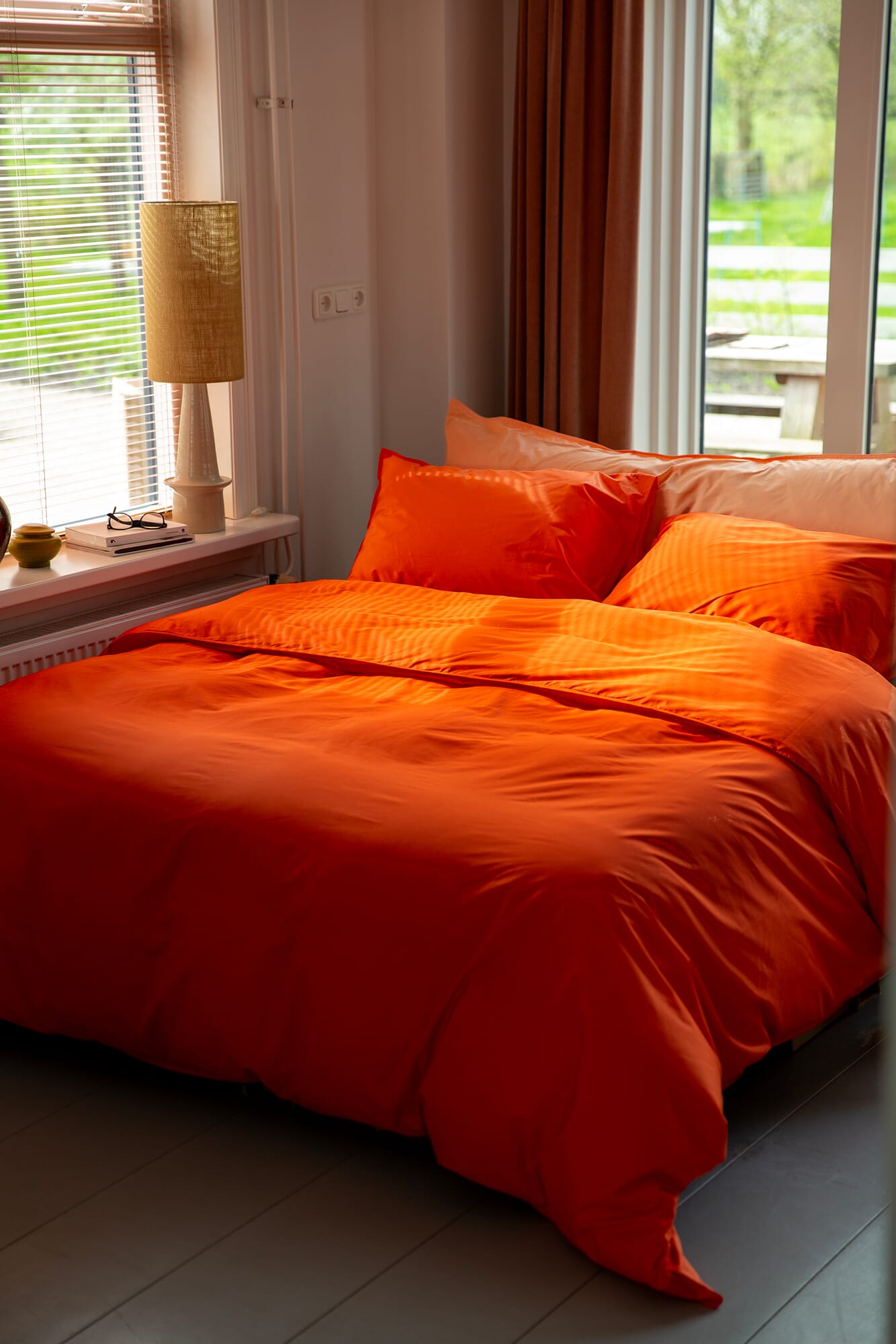 Spannbettlaken 180x200 Cm - 50% Baumwolle, 50% Polyester, Orange